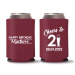 21st Birthday Koozies D8-Maroon