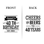 40th Birthday Koozies - Front & Back - 05