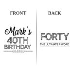 40th Birthday Koozies - Front & Back - 06