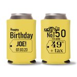 50th Birthday Koozies - D2 - Yellow