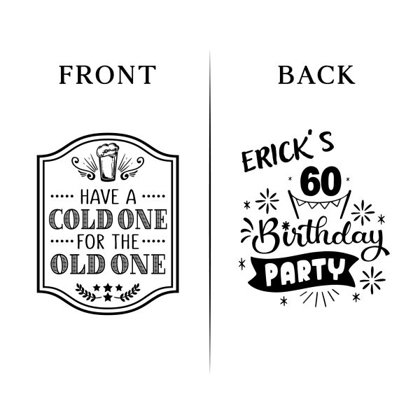 60th Birthday Koozies - Front & Back - 06