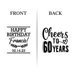 60th Birthday Koozies - Front & Back - 07