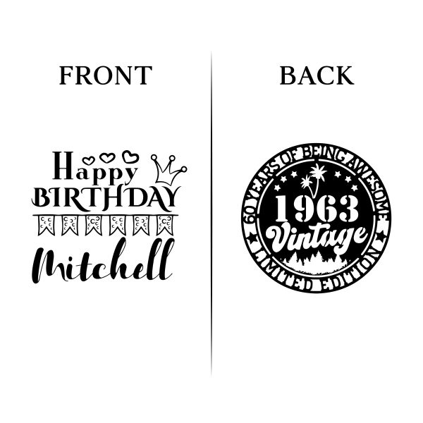 60th Birthday Koozies - Front & Back - 09