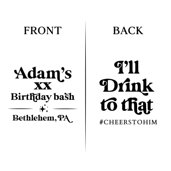 Custom Birthday Koozies - Front & Back - 06