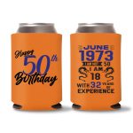 50th Birthday Koozies D11 - Orange
