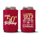 50th Birthday Koozies D11 - Red