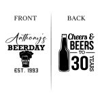 30th birthday koozies front & back D19