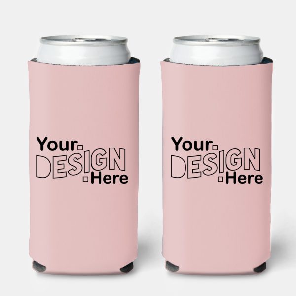 Custom Birthday Slim koozies - Baby Pink