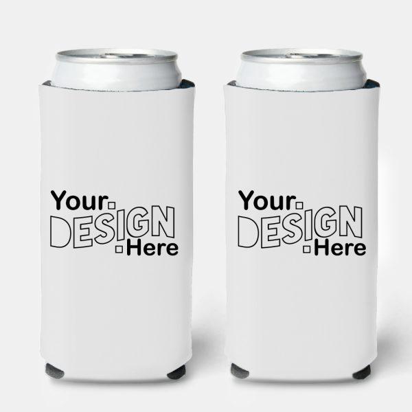 Custom Birthday Slim koozies - White