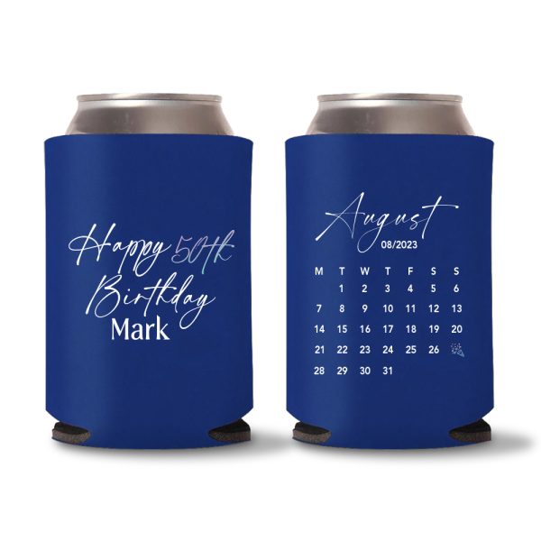 21. 50th Birthday Koozies - Blue