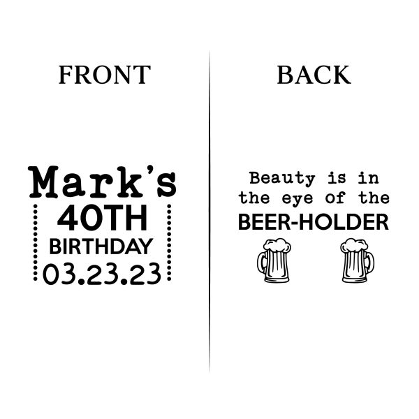 23. 40th Birthday Koozies - Front _ Back