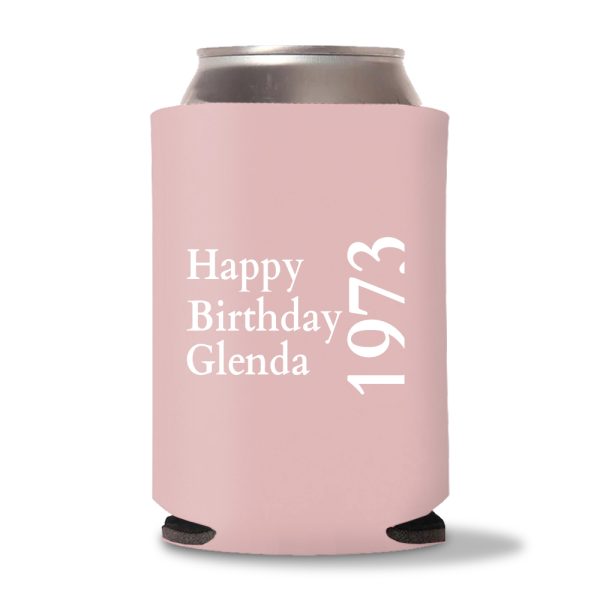 23. 50th Birthday Koozies - Baby Pink