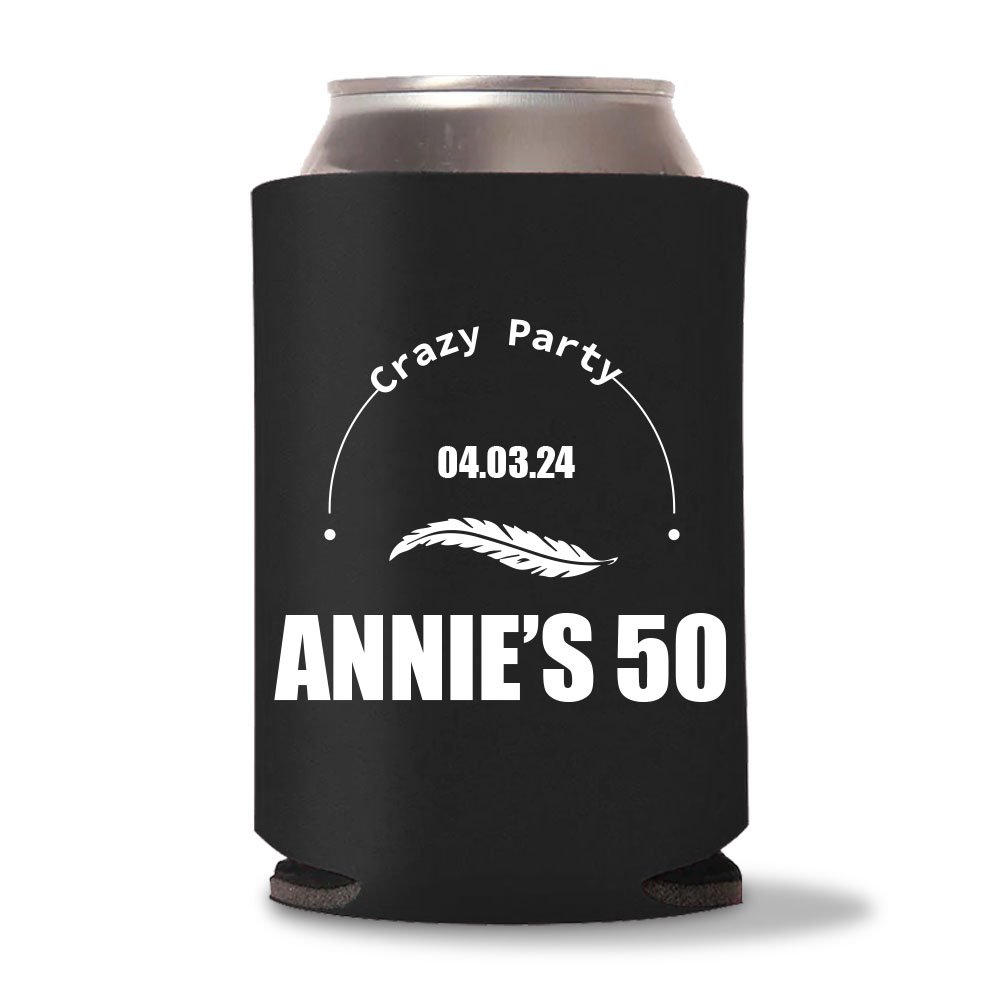 25. 50th Birthday Koozies - Black