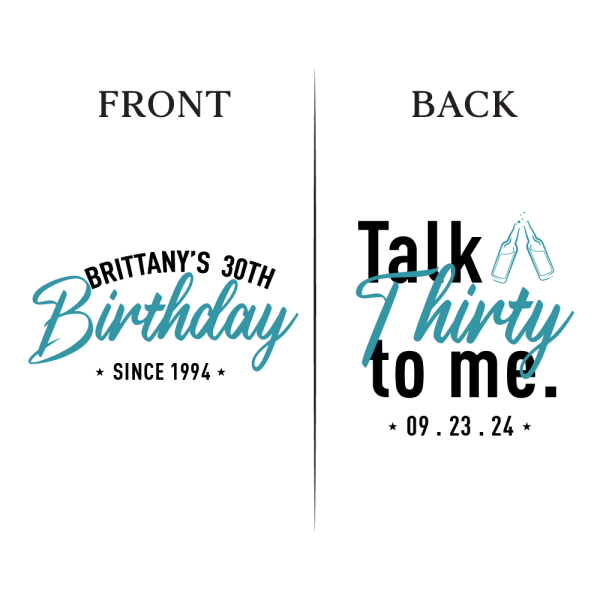 26. 30th Birthday Koozies - Front _ Back