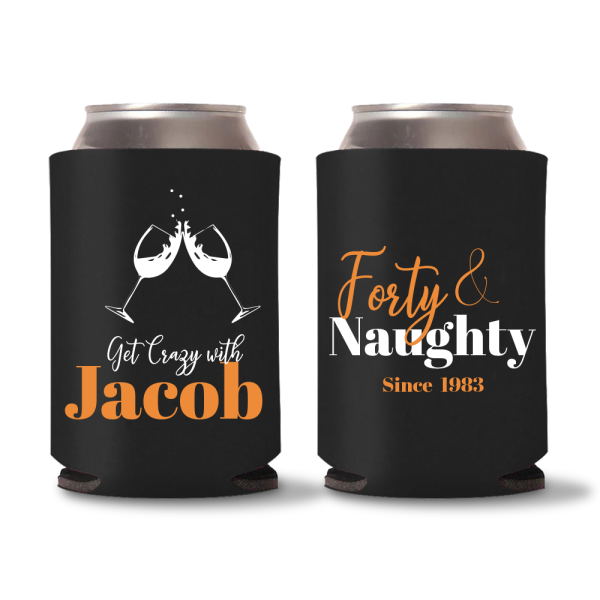 26. 40th Birthday Koozies - Black