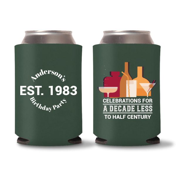 27. 40th Birthday Koozies - Green