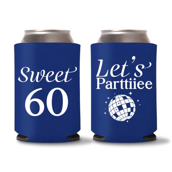27. 60th Birthday Koozies - Blue