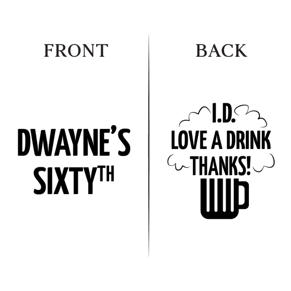 28. 60th Birthday Koozies - Front _ Back